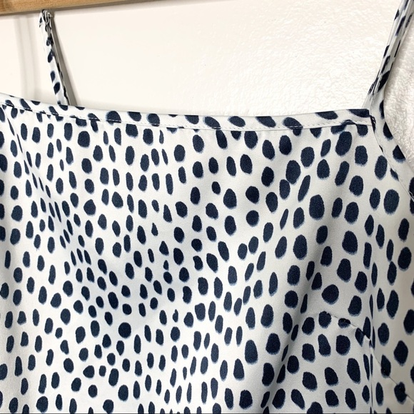 J.‎ Crew Brushstroke Polka Dot Blue White Cami Tank Top XS - Picture 7 of 8